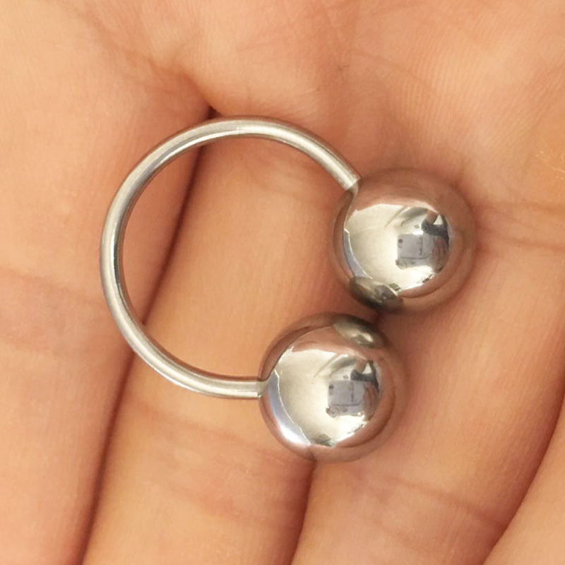 Nipple Bar Curved - 빅 볼 스테인레스 스틸 바벨 말굽