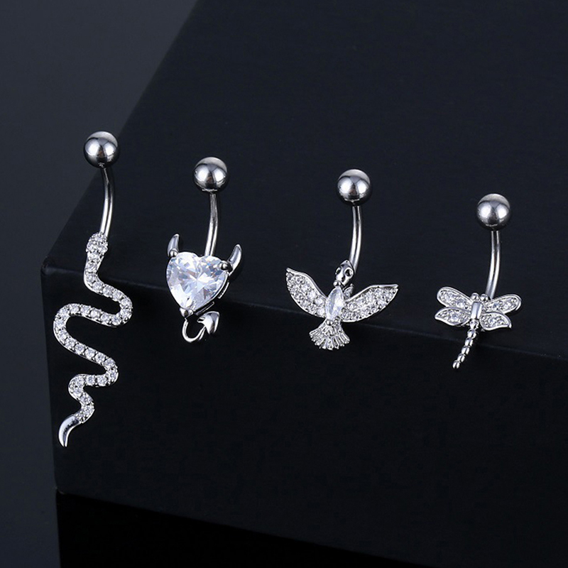 Body Jewelry Hoops - 크리스탈 배꼽 링 동물 모양 배꼽