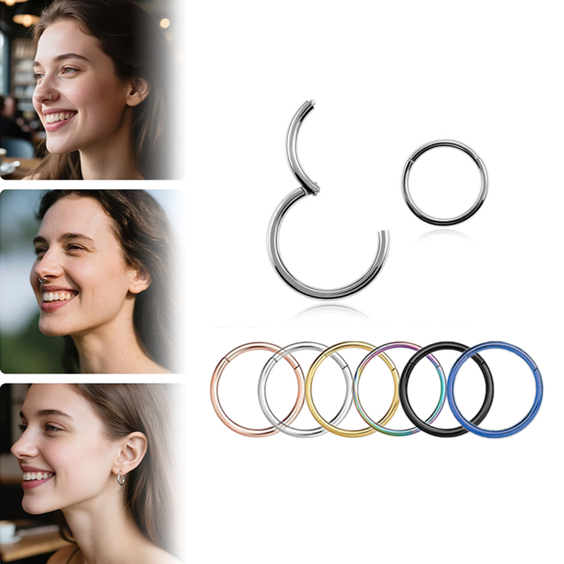 Body Jewelry Hoops - 16G 316L 수술용 스틸 힌지 클리커