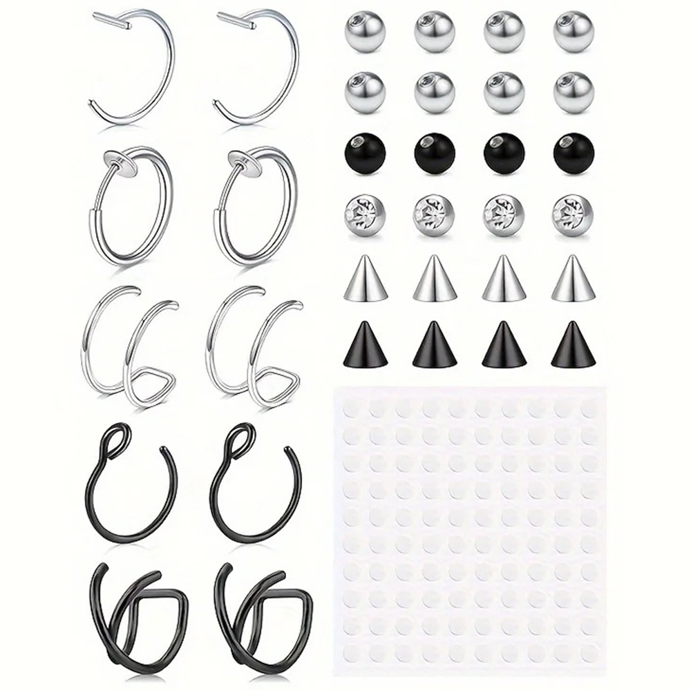 Body Jewelry Hoops - 가짜 피어싱, 가짜 립 링, 가짜