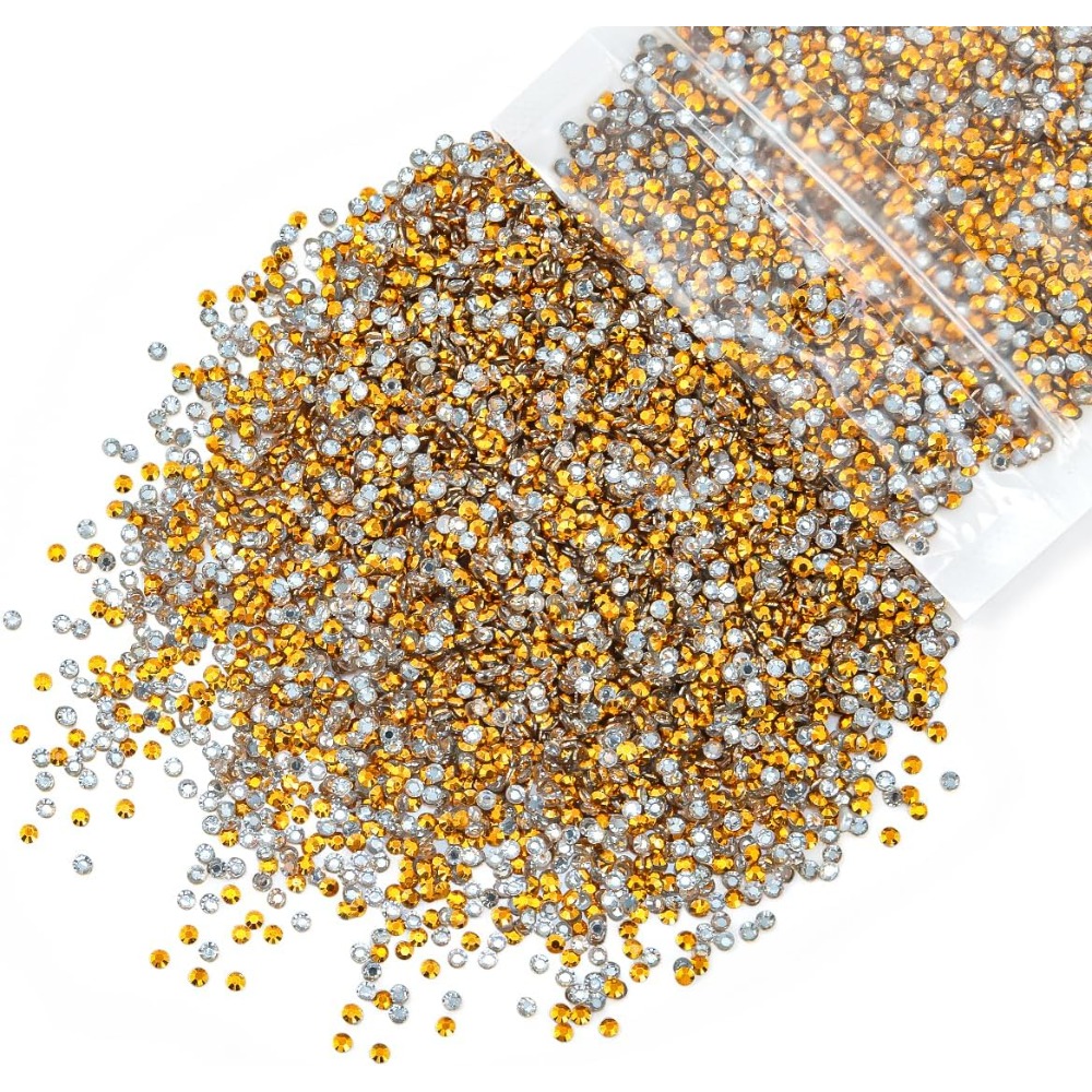 Yellow Body Jewelry - 10000개 2mm 골든 옐로우 레진 라인스톤