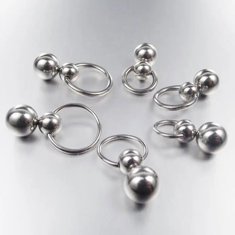 Nipple Bar Curved - 스테인리스 스틸 더블 볼 오뚜기 조롱박