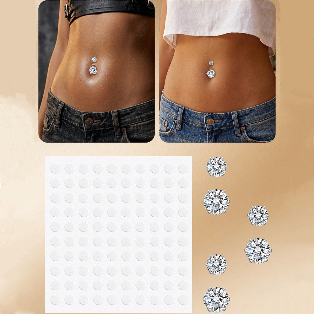 Body Jewelry Hoops - 가짜 배꼽 피어싱 큐빅 지르코니아 가짜