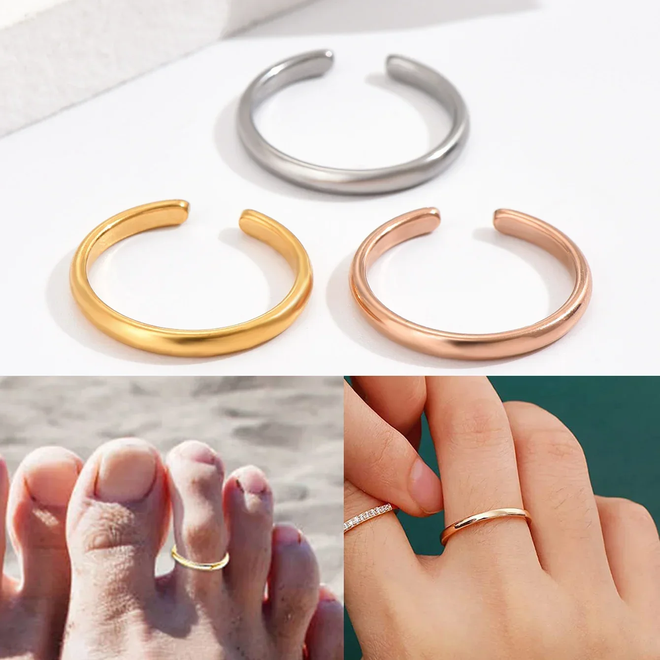 Body Jewelry Hoops - 여성용 조절 가능 스테인리스 스틸 심플