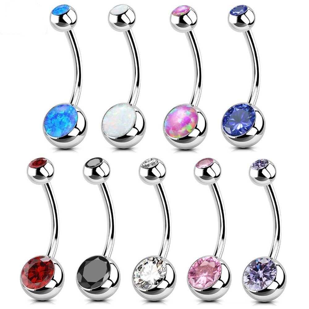 Body Jewelry Materials - 고품질 티타늄 소재 배꼽 링 곡선형