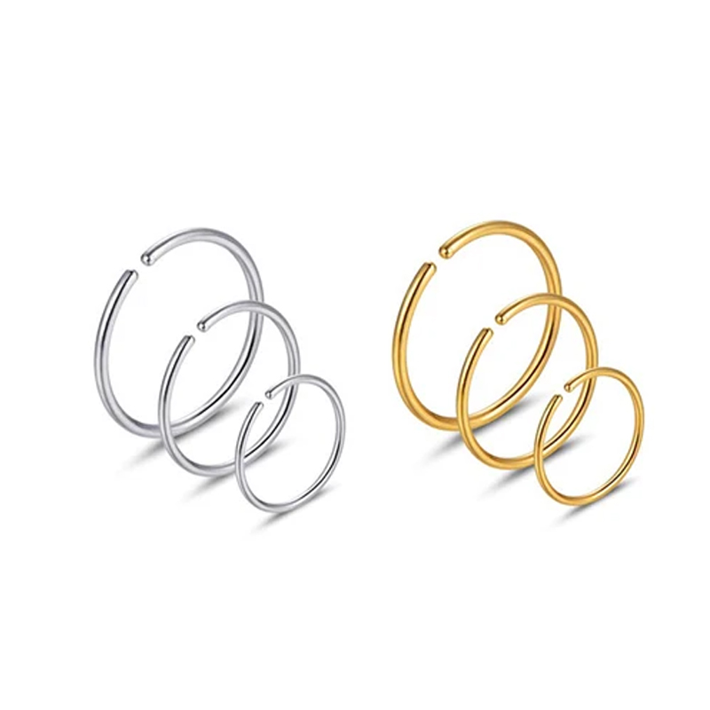 Body Jewelry Hoops - 6개/세트 저자극성 코링 후프 316L 외과용