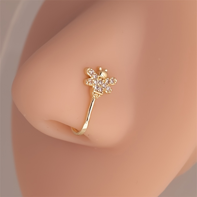 Body Jewelry Materials - 1개의 귀여운 작은 벌 모양 지르콘