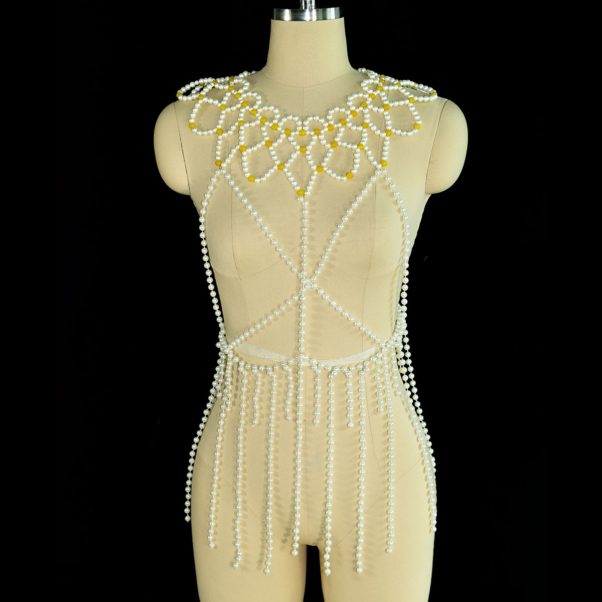 여성 생일 파티를위한 패션 가짜 진주 바디 쥬얼리 성격 - Yellow Body Jewelry 리뷰 및 가격