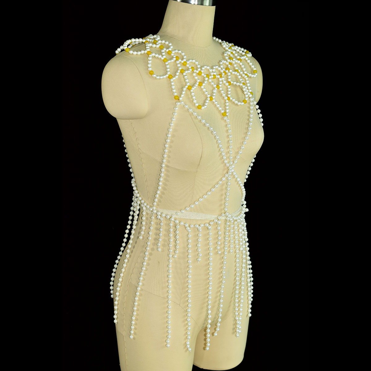 여성 생일 파티를위한 패션 가짜 진주 바디 쥬얼리 성격 - Yellow Body Jewelry 리뷰 및 가격
