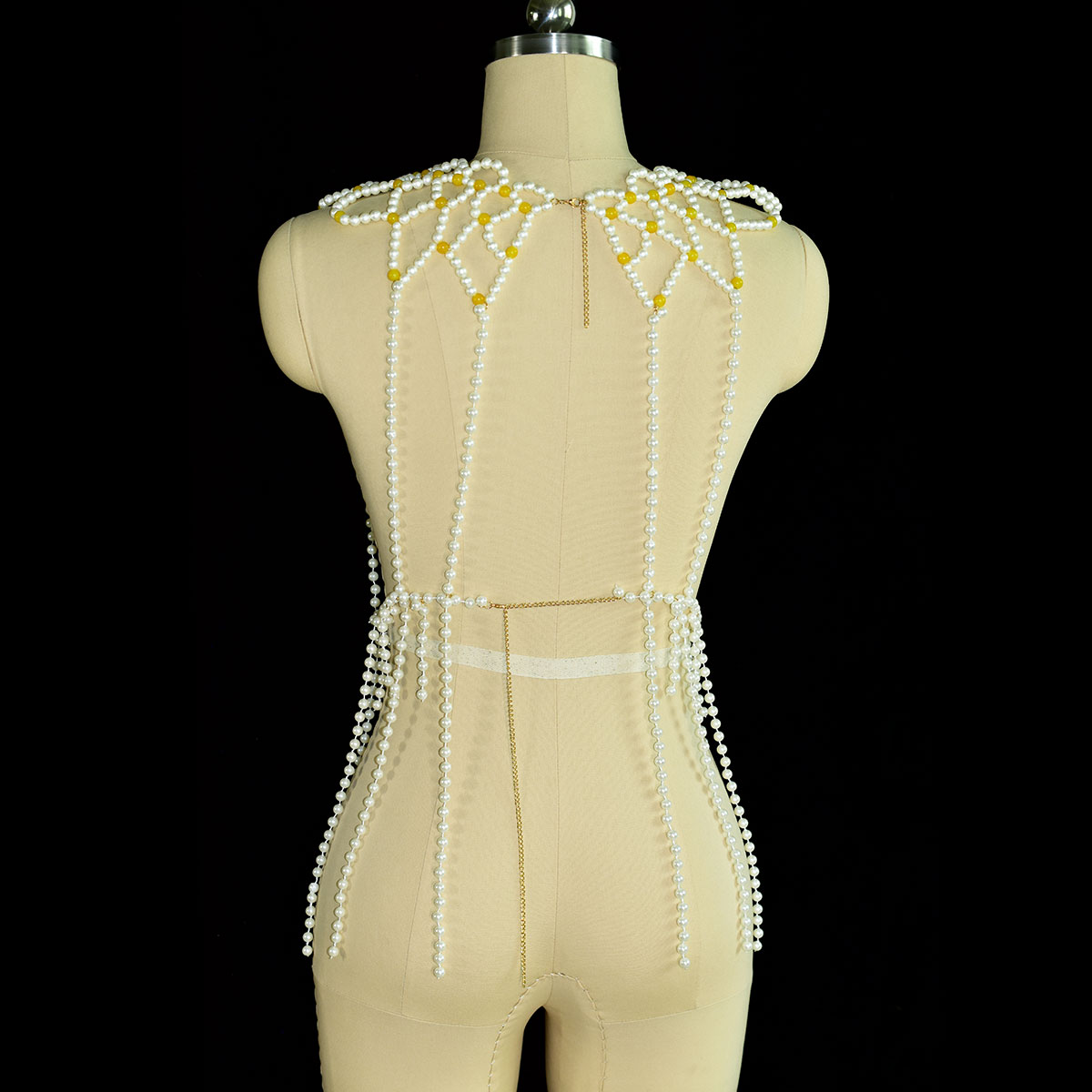 여성 생일 파티를위한 패션 가짜 진주 바디 쥬얼리 성격 - Yellow Body Jewelry 리뷰 및 가격