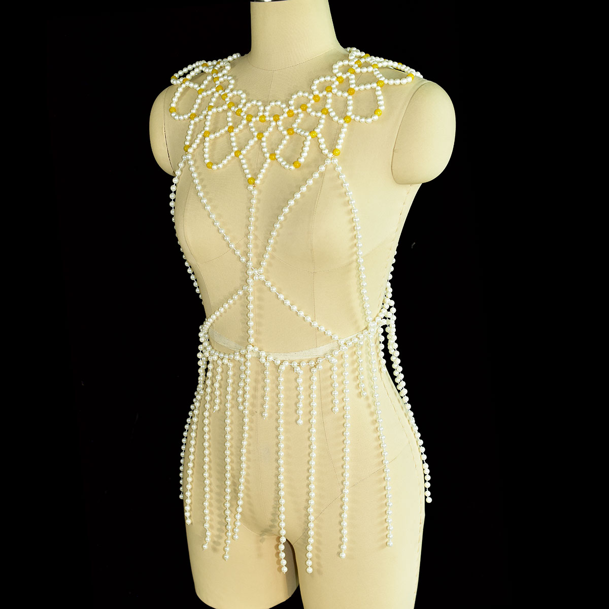 여성 생일 파티를위한 패션 가짜 진주 바디 쥬얼리 성격 - Yellow Body Jewelry 리뷰 및 가격
