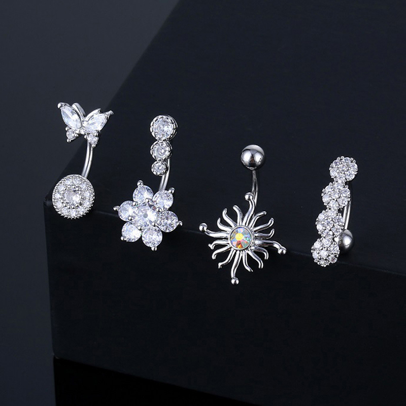 크리스탈 배꼽 링 동물 모양 배꼽 피어싱 스테인레스 스 - Body Jewelry Hoops 리뷰 및 가격