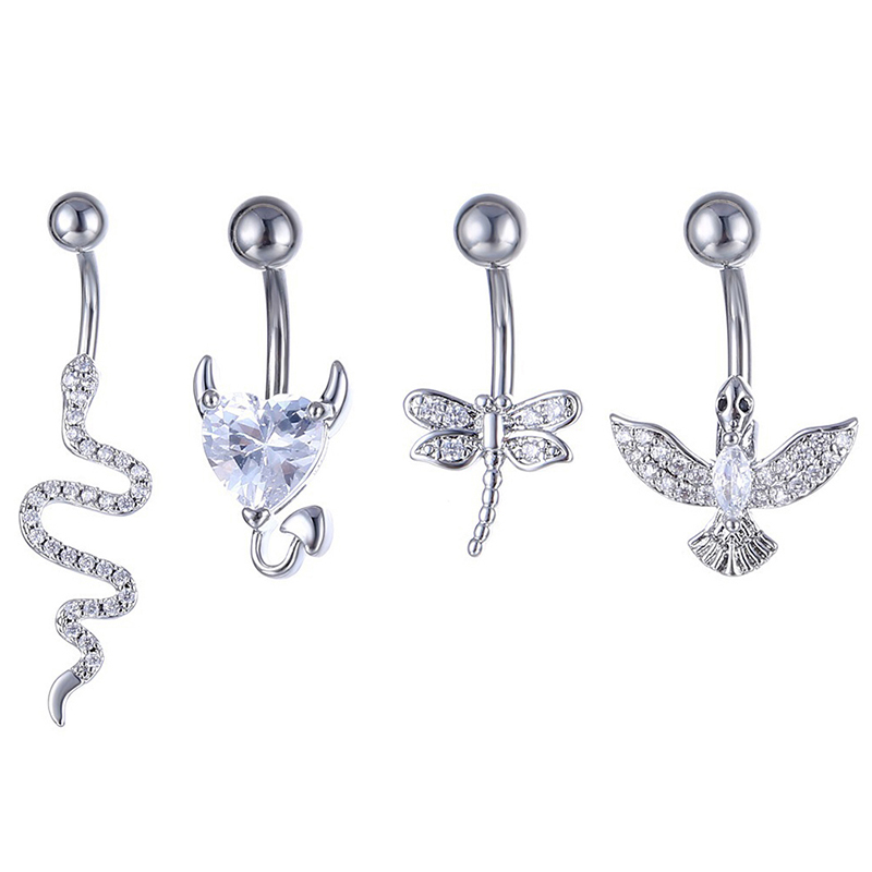 크리스탈 배꼽 링 동물 모양 배꼽 피어싱 스테인레스 스 - Body Jewelry Hoops 리뷰 및 가격