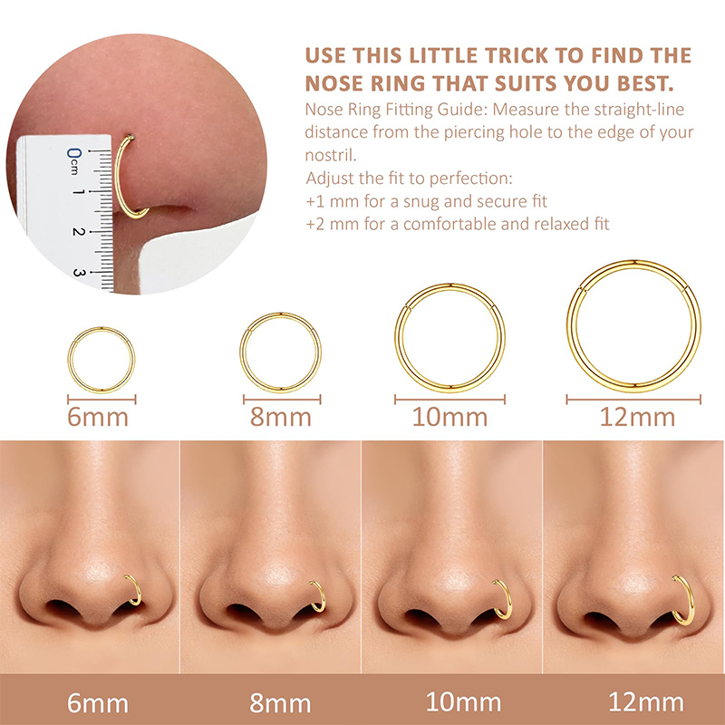 16G 316L 수술용 스틸 힌지 클리커 코/격막 링, - Body Jewelry Hoops 리뷰 및 가격