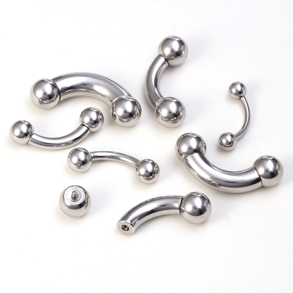 1pc 큰 크기 생식기 곡선 바벨 귀 Tragus PA - Nipple Bar Curved 리뷰 및 가격