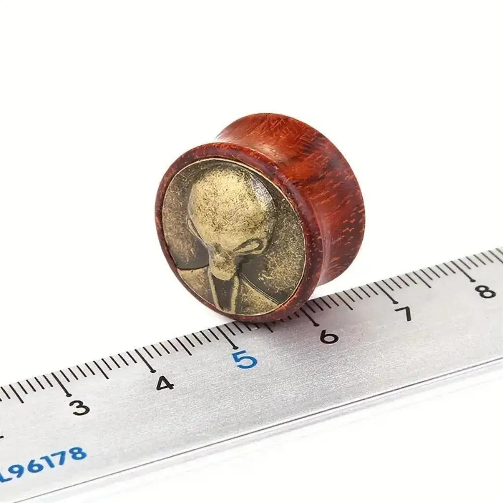 2개 빈티지 나무 외계인 머리 바디 피어싱 플러그, 유 - Body Jewelry Materials 리뷰 및 가격
