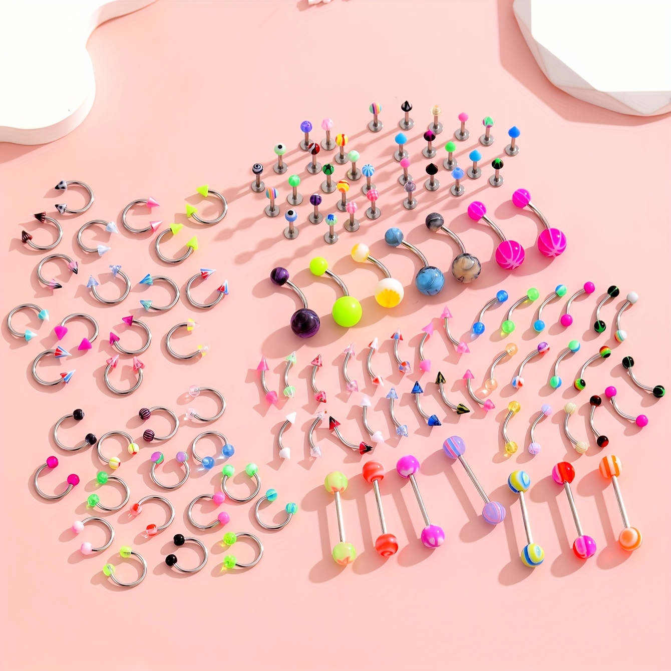 45/80/110Pcs 믹스 스타일 스테인레스 스틸 혀 - Body Jewelry Storage 리뷰 및 가격