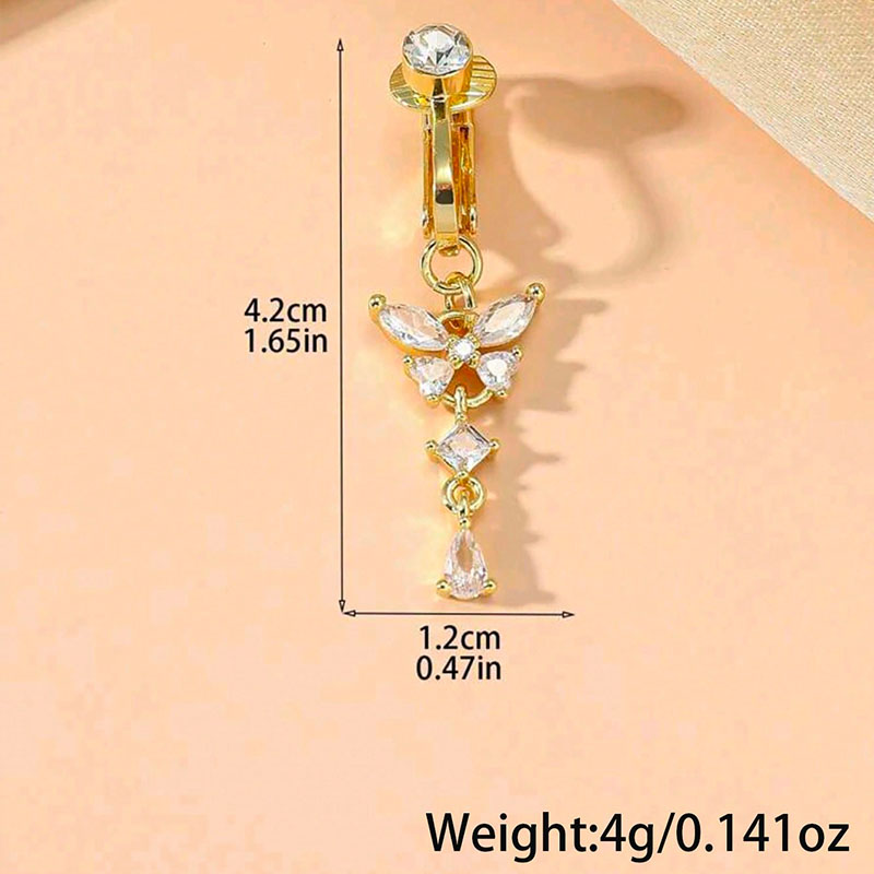 1Pc 나비 디자인 CZ 가짜 배꼽 링 다기능 비 피어 - Body Jewelry Hoops 리뷰 및 가격
