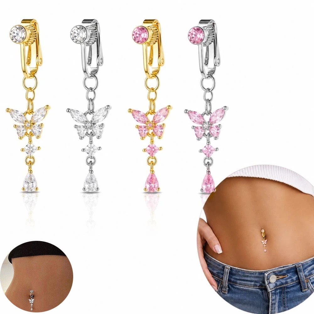 나비 디자인 클립형 배꼽 피어싱 (구멍 뚫지 않아도 되 - Body Jewelry Materials 리뷰 및 가격