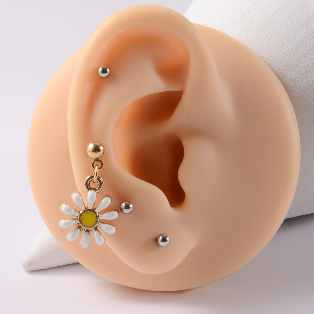 361L 외과 강철 데이지 꽃 피어싱 쥬얼리 핑크 &  - Yellow Body Jewelry 리뷰 및 가격