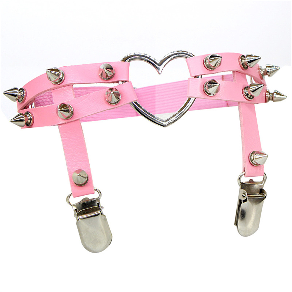 1Pcs 여성 펑크 고스 하트 PU 가죽 탄성 다리 반 - Body Jewelry Hoops 리뷰 및 가격