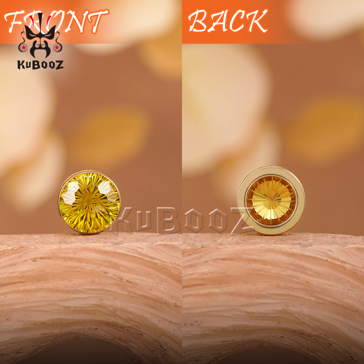 2개 반짝이는 노란색 크리스탈 다이아몬드 컷 이어 플러 - Yellow Body Jewelry 리뷰 및 가격