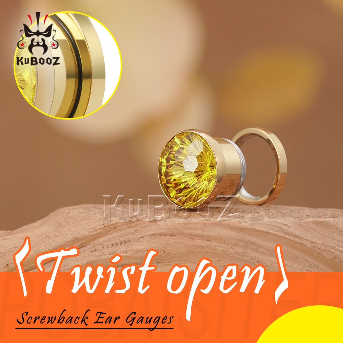 2개 반짝이는 노란색 크리스탈 다이아몬드 컷 이어 플러 - Yellow Body Jewelry 리뷰 및 가격