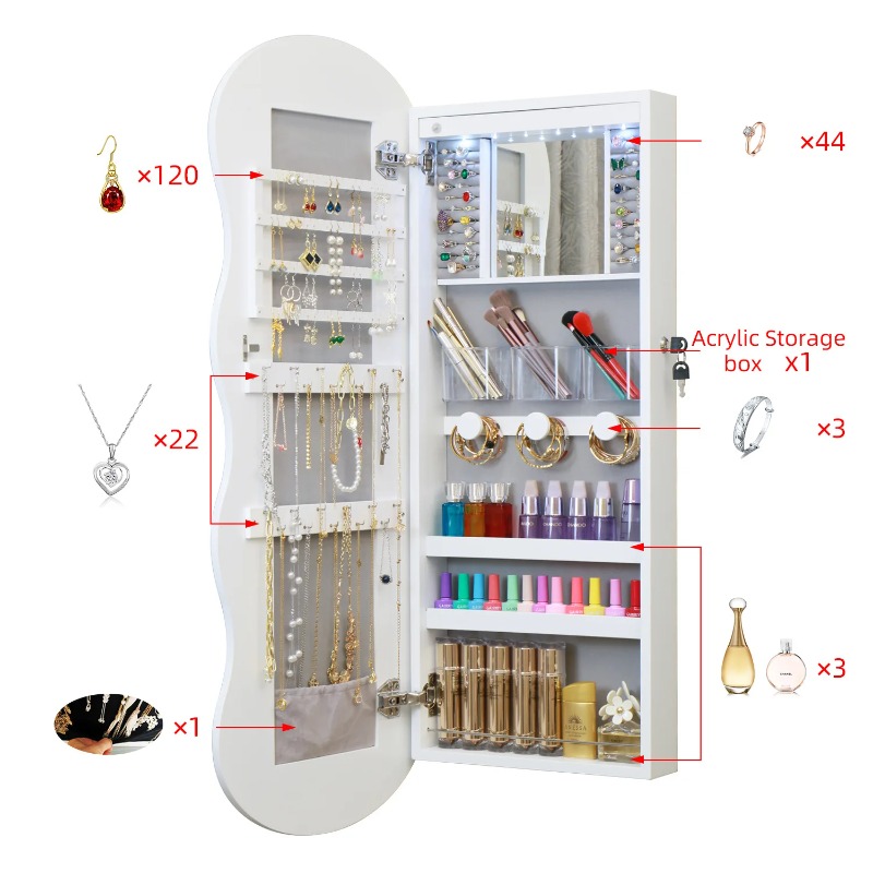 유럽풍 심플 원목 전신 거울, 보석 보관함, 다기능 거 - Body Jewelry Storage 리뷰 및 가격