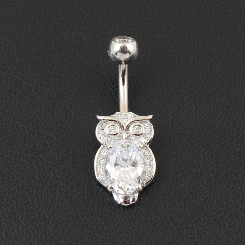 진짜 925 스털링 실버 배꼽 단추 반지, 올빼미 나이 - Body Jewelry Materials 리뷰 및 가격