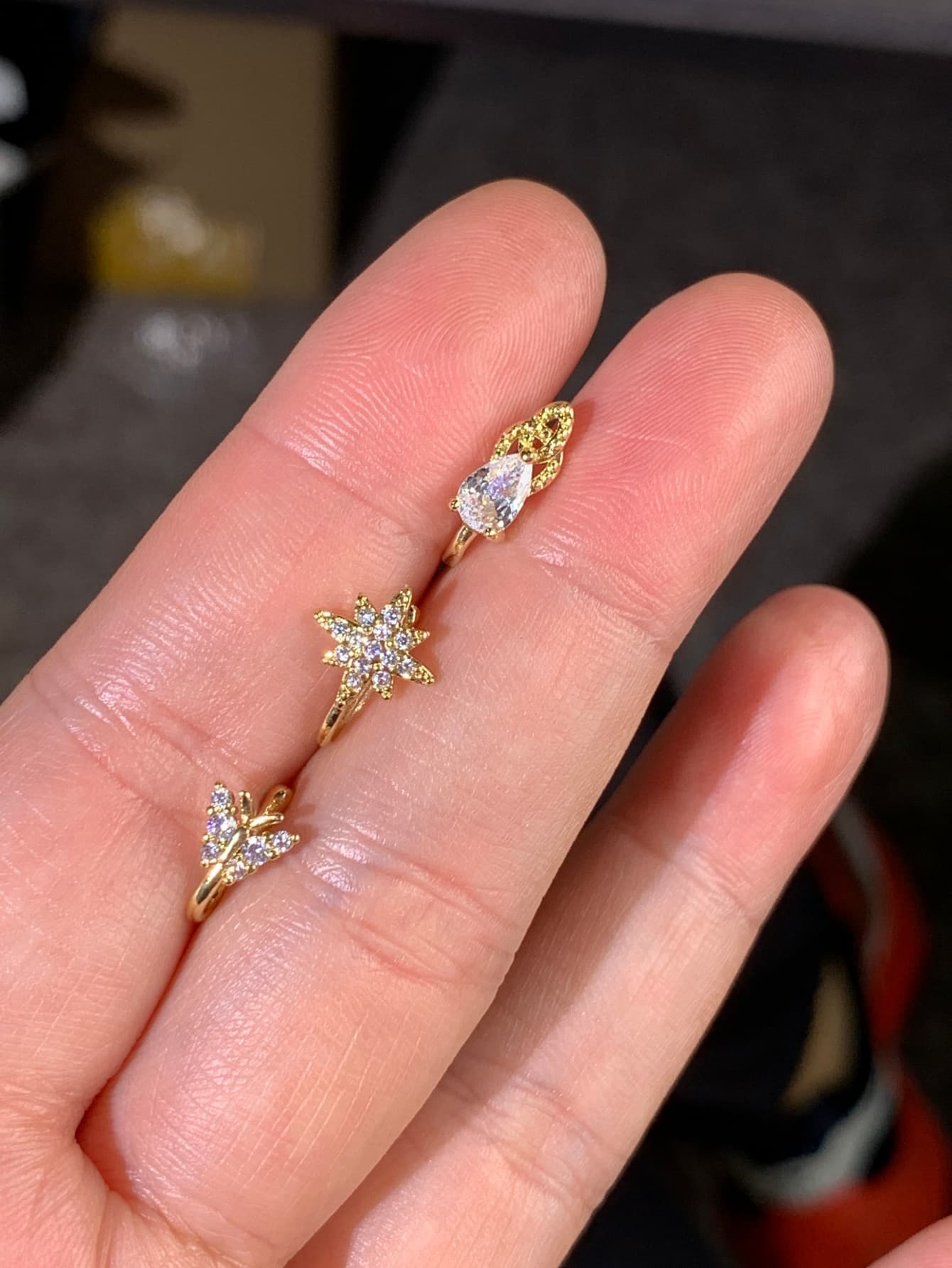 세련되고 우아한 3피스 코클립 세트, 인조 지르콘을 박 - Body Jewelry Materials 리뷰 및 가격