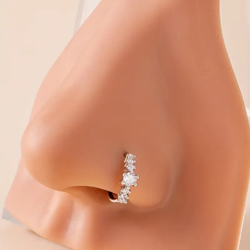 간단한 단일 행 기하학 S925 실버 노란색 코 링 여 - Yellow Body Jewelry 리뷰 및 가격
