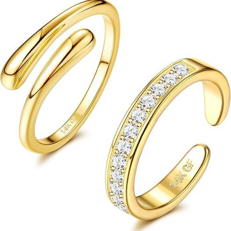 여성용 14K 금도금 조절 가능 지르콘 발찌 투피스 세 - Body Jewelry Hoops 리뷰 및 가격