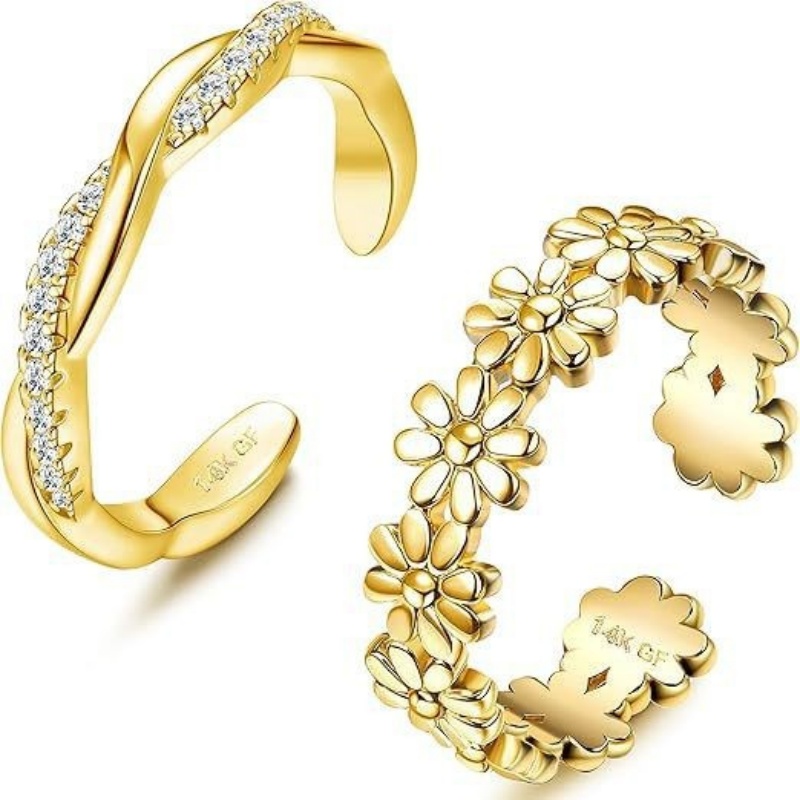 여성용 14K 금도금 조절 가능 지르콘 발찌 투피스 세 - Body Jewelry Hoops 리뷰 및 가격