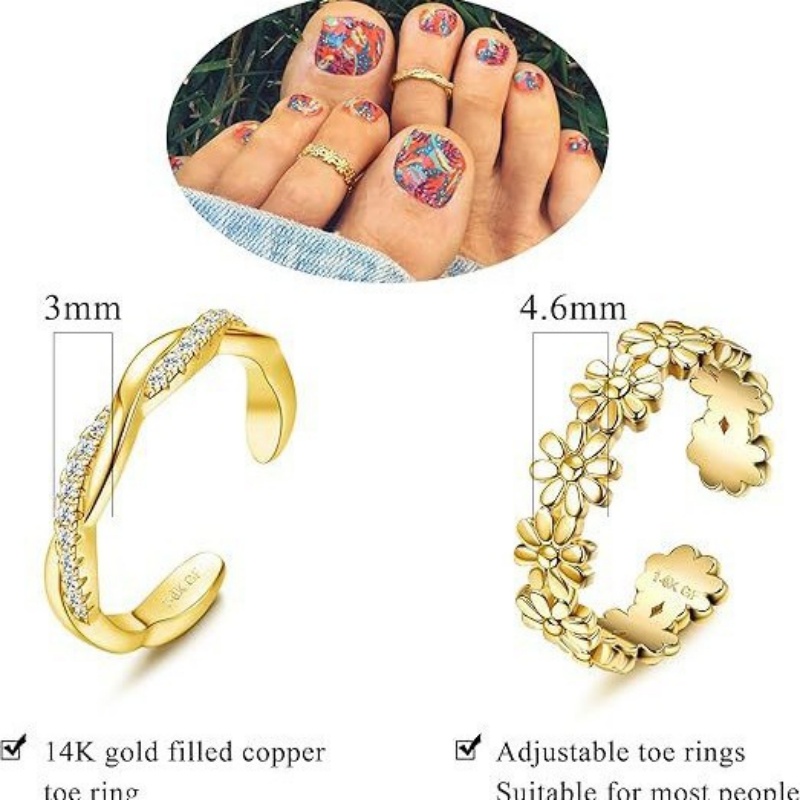 여성용 14K 금도금 조절 가능 지르콘 발찌 투피스 세 - Body Jewelry Hoops 리뷰 및 가격