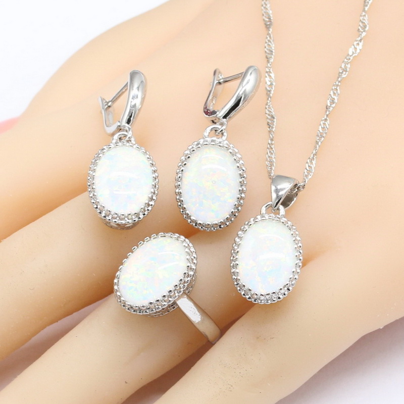 호주 화이트 오팔 스톤 실버 컬러 쥬얼리 세트, 여성용 - Body Jewelry Australia 리뷰 및 가격