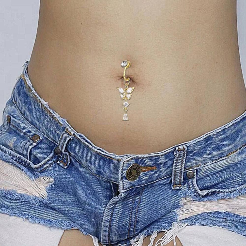 나비 디자인 클립형 배꼽 링 지르콘 구리/합금 소재 가 - Body Jewelry Materials 리뷰 및 가격