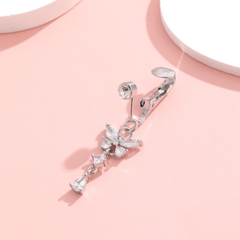 나비 디자인 클립형 배꼽 링 지르콘 구리/합금 소재 가 - Body Jewelry Materials 리뷰 및 가격