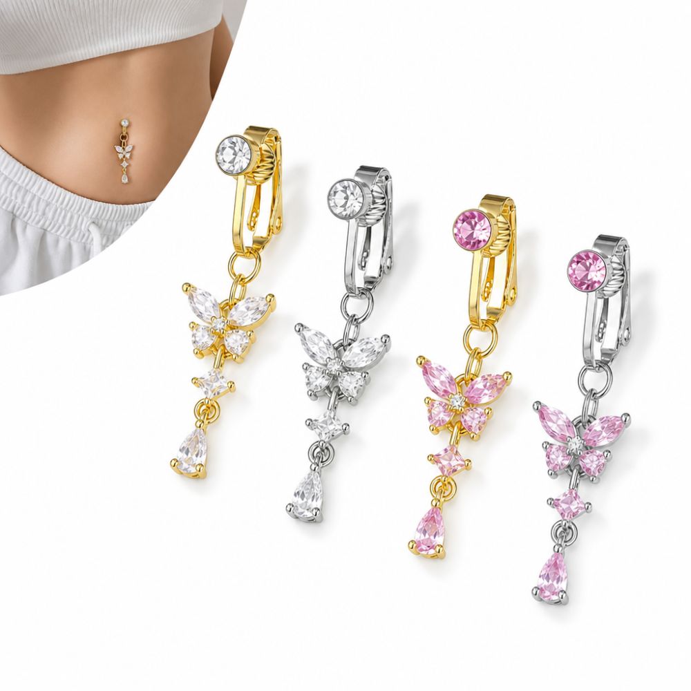 클립형 배꼽 바디 주얼리 나비 디자인 지르콘 페이크 배 - Body Jewelry Materials 리뷰 및 가격