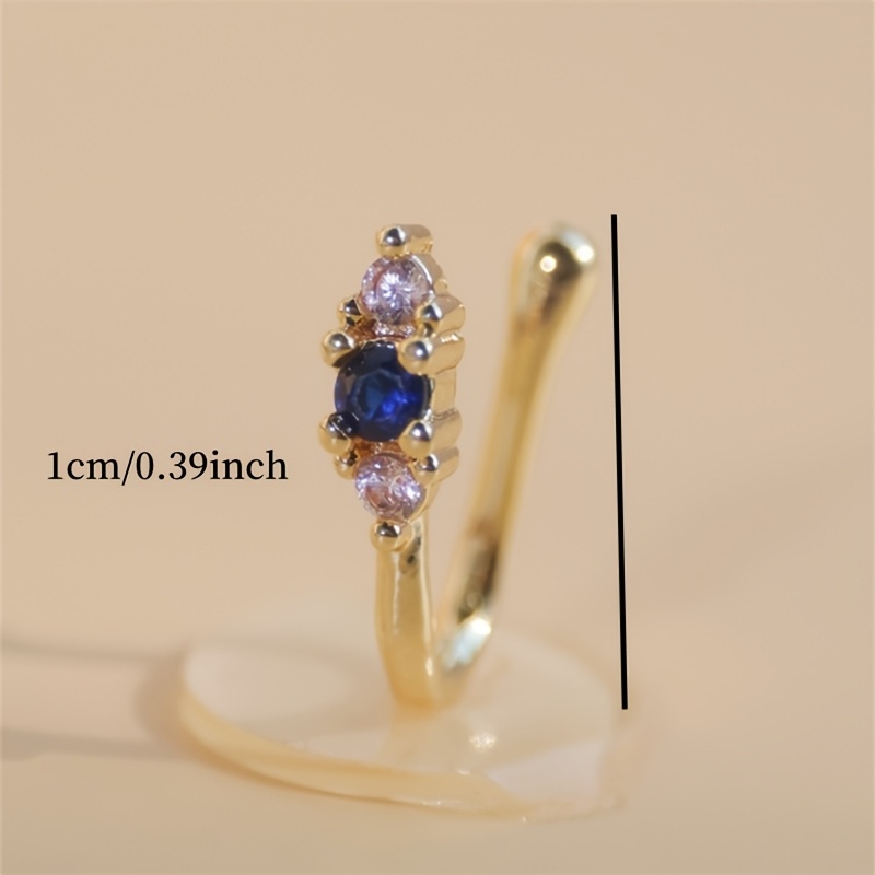 황동 소재의 블루 지르콘 코 클립 1개 세트, 여성용  - Body Jewelry Materials 리뷰 및 가격