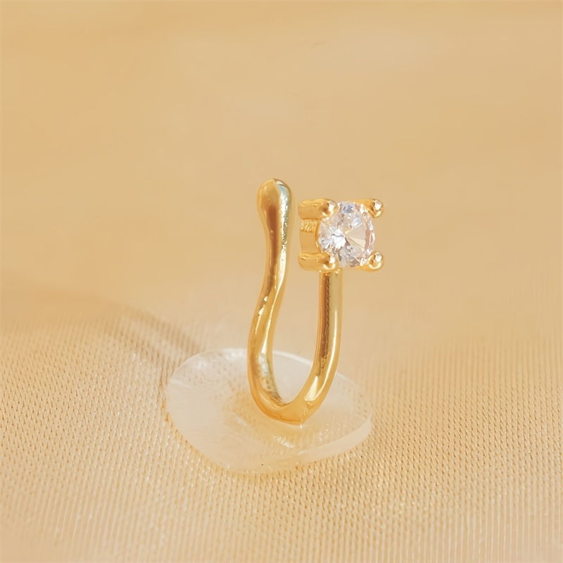 1피스 라운드 지르콘 비천공 코걸이 여성용 황동 소재  - Body Jewelry Materials 리뷰 및 가격