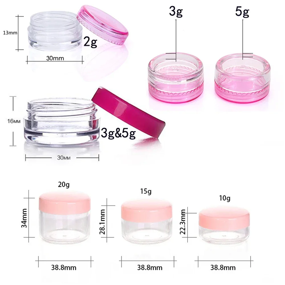 100Pcs 2g-20g 빈 작은 화장품 샘플 항아리  - Body Jewelry Storage 리뷰 및 가격