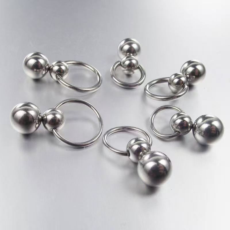 1Pcs 스테인레스 스틸 더블 볼 조롱박 반지 눈썹 곡 - Nipple Bar Curved 리뷰 및 가격
