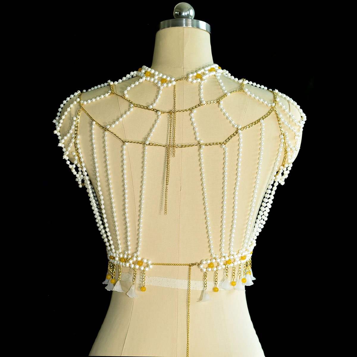 우아한 패션 화려한 모조 진주 바디 쥬얼리 노란색 유리 - Yellow Body Jewelry 리뷰 및 가격