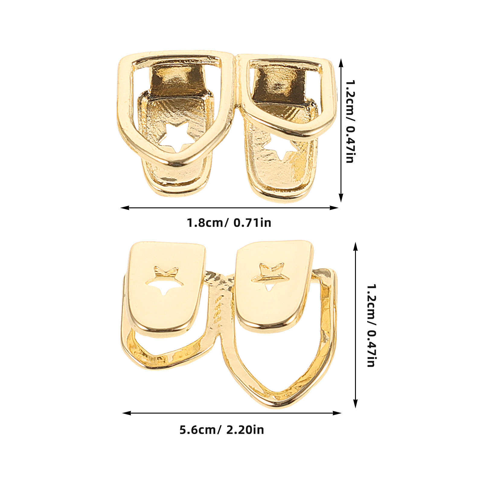 2개 세트 힙합 치아 그릴 구리 소재 장식용 입술 그릴 - Body Jewelry Materials 리뷰 및 가격
