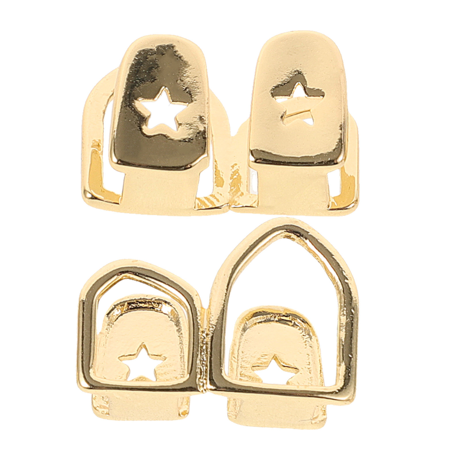2개 세트 힙합 치아 그릴 구리 소재 장식용 입술 그릴 - Body Jewelry Materials 리뷰 및 가격