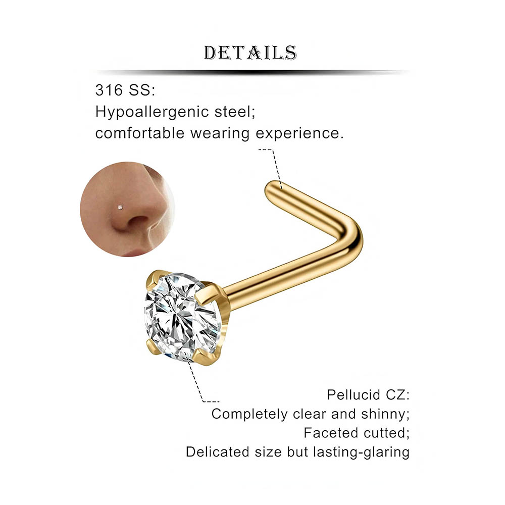 12피스 풀세트 316L 저자극성 L자형 코걸이 다양한 - Body Jewelry Hoops 리뷰 및 가격