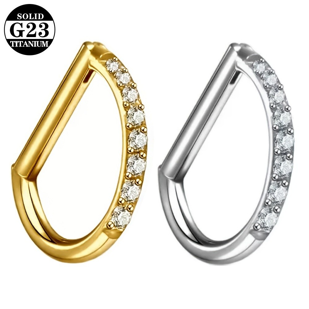 ASTM F136 티타늄 셉텀 링 CZ 16G D형 귀 - Body Jewelry Materials 리뷰 및 가격
